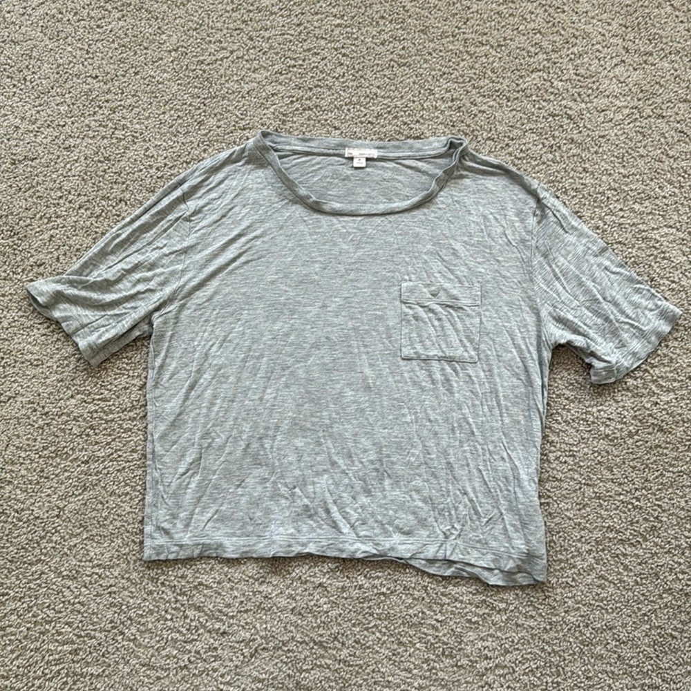 Gap Grey Cropped T-Shirt (Medium)